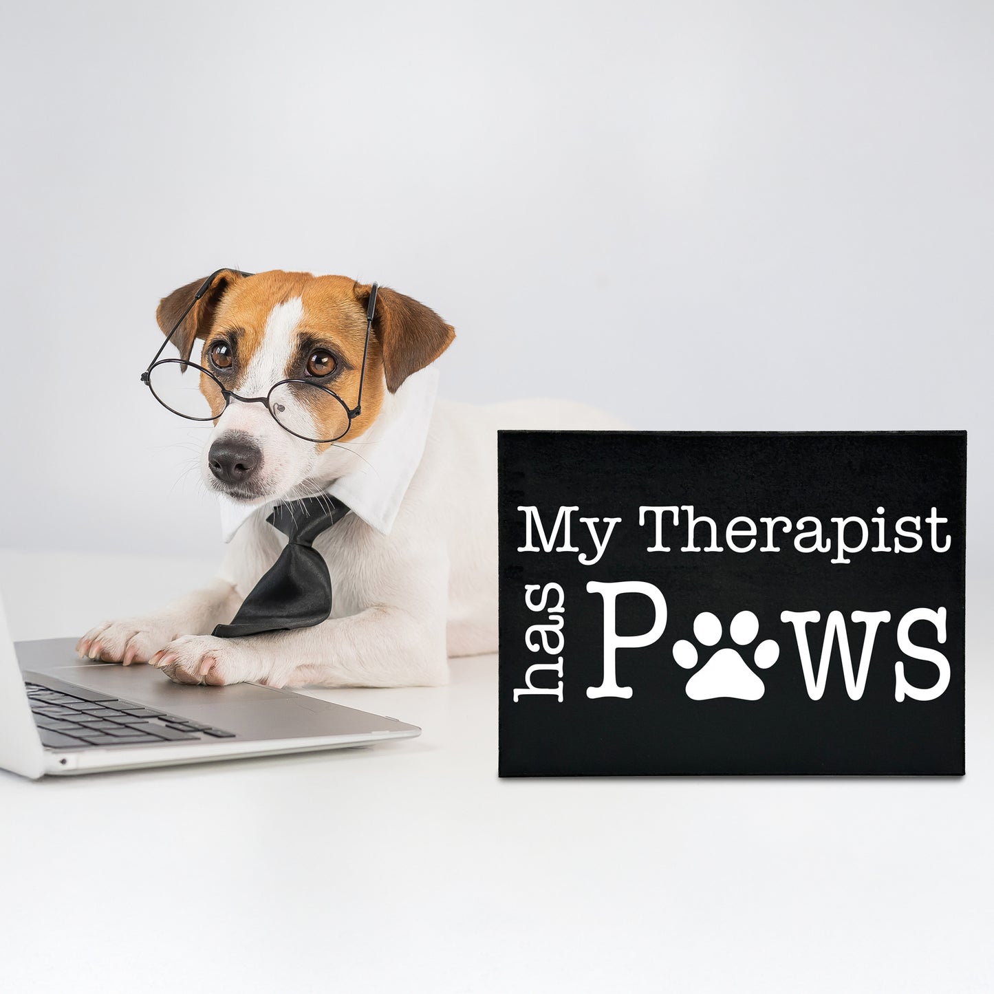 My Therapist Has Paws Wooden Sign