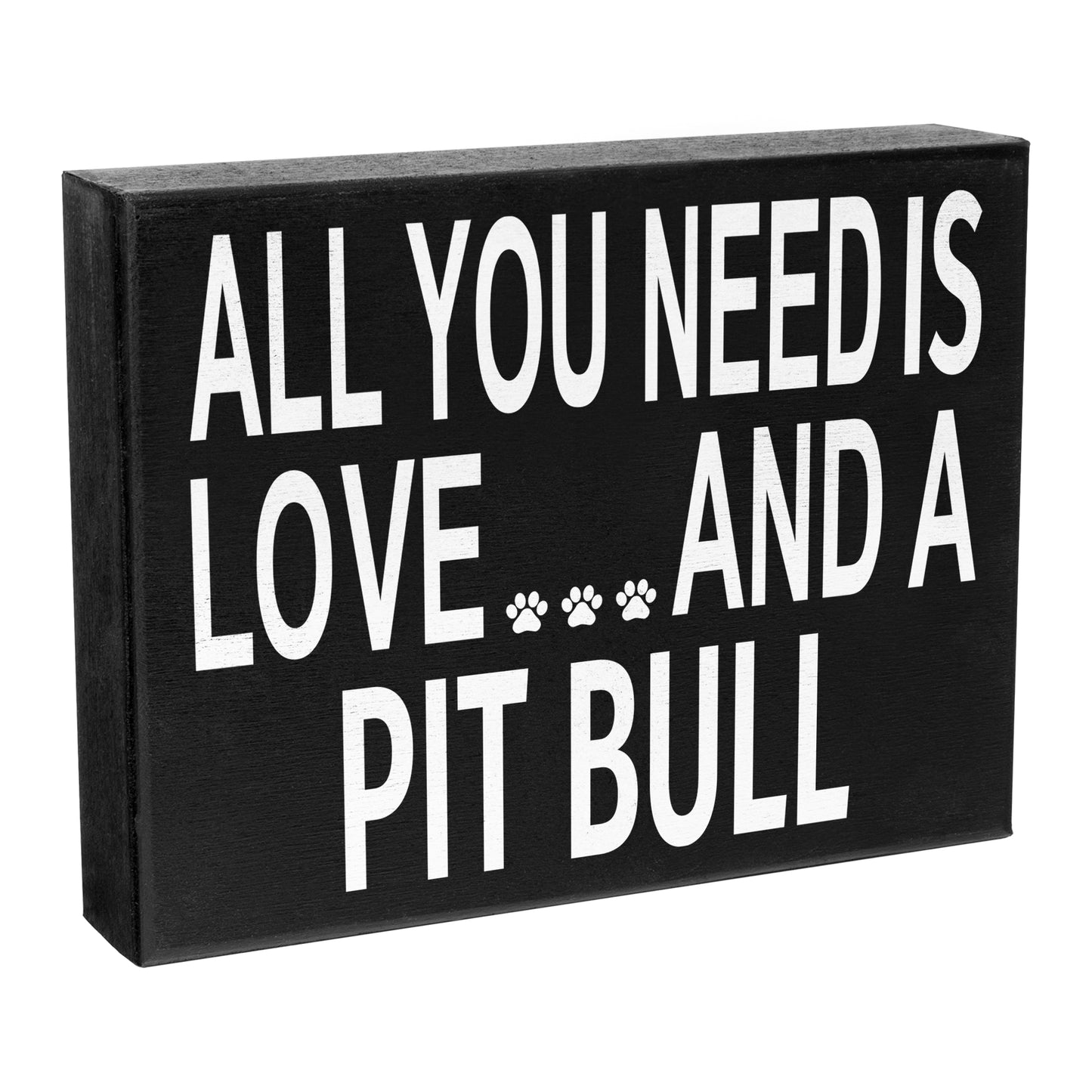 JennyGems All You Need Is Love And A Pit Bull Sign, 8x6 Inches, Pitbull Mom, Pit Bull Gifts, Pitbull Decor and Wall Hanging, American Made