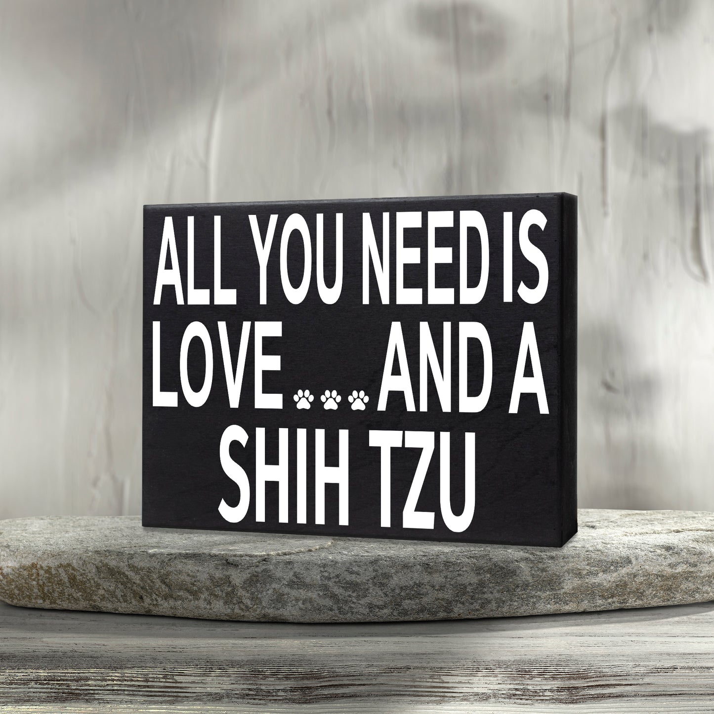 JennyGems All You Need is Love and a Shih Tzu | Wooden Box Sign | Shih Tzu Dog Home Accent | American Made