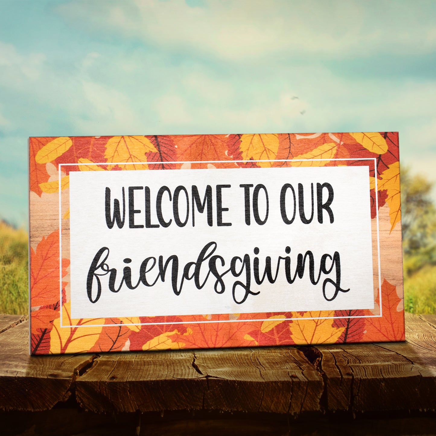 JennyGems Friendsgiving Decorations Party Decor, Fall Decor Friendsgiving Sign, Welcome to Our Friendsgiving Wood Sign, Thanksgiving Decorations, Fall Decorations for Home