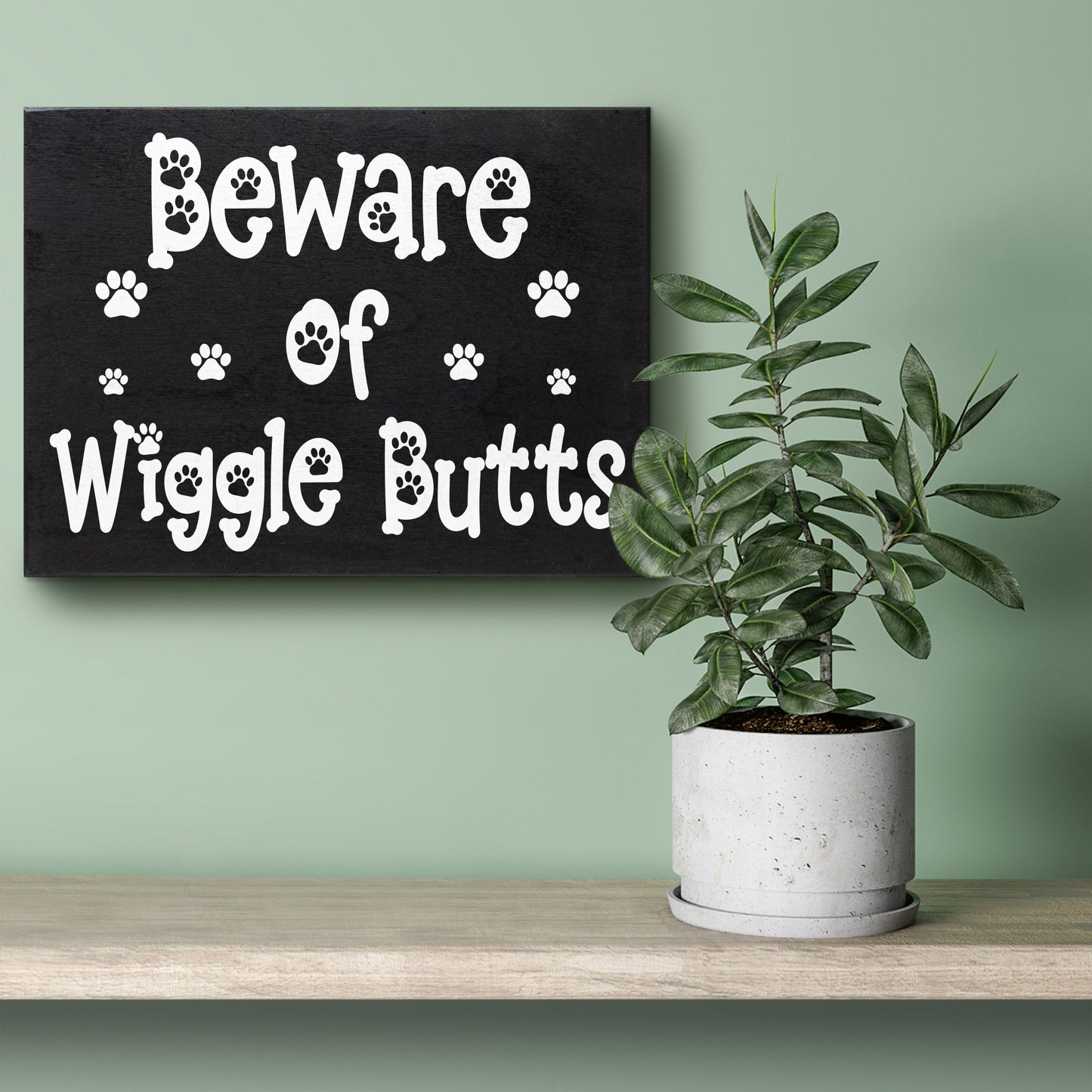 JennyGems Wigglebutts Dog Gift Sign Decor, Funny Dog Wall Art Sign, Gifts for Dog Lovers, 8x6 Inch Wood Sign, Dog Mom Gifts, Dog Signs, Gifts for Animal Lovers