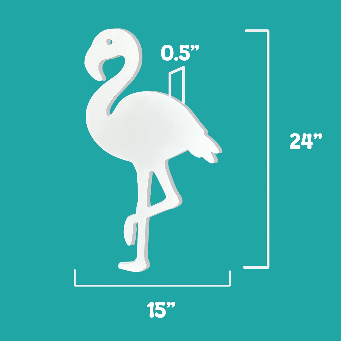 Outdoor PVC Flamingo Sign, 2 Foot