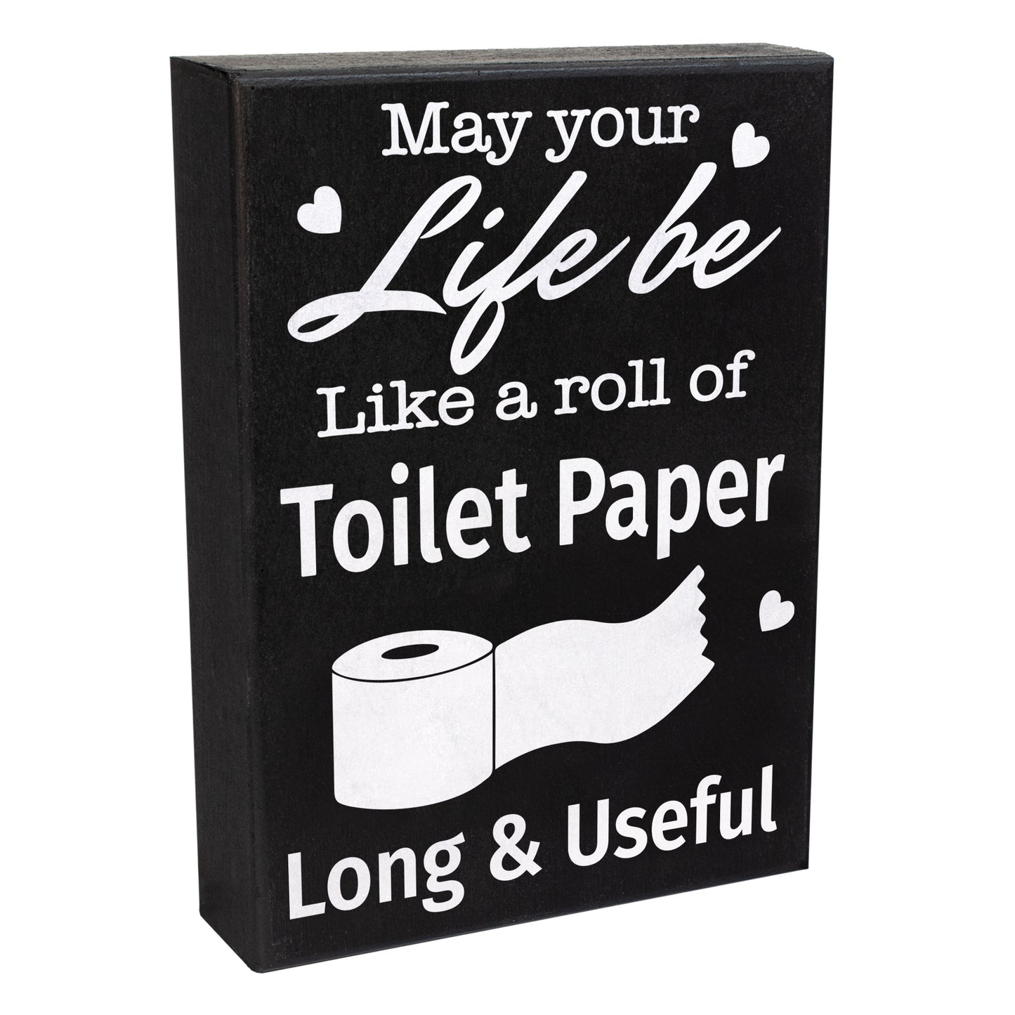 JennyGems May Your Life Be Like a Roll Of Toilet Paper, Long and Useful Sign, Farmhouse Decor, Funny Bathroom Signs