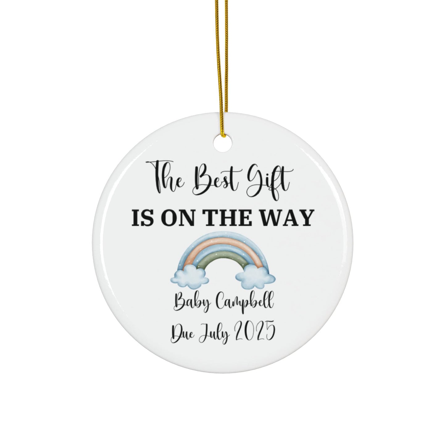 Personalized Pregnancy Announcement with Name and Date, Best Gift is On the Way Ornament, Baby Announcement Expecting Parents Gender Reveal