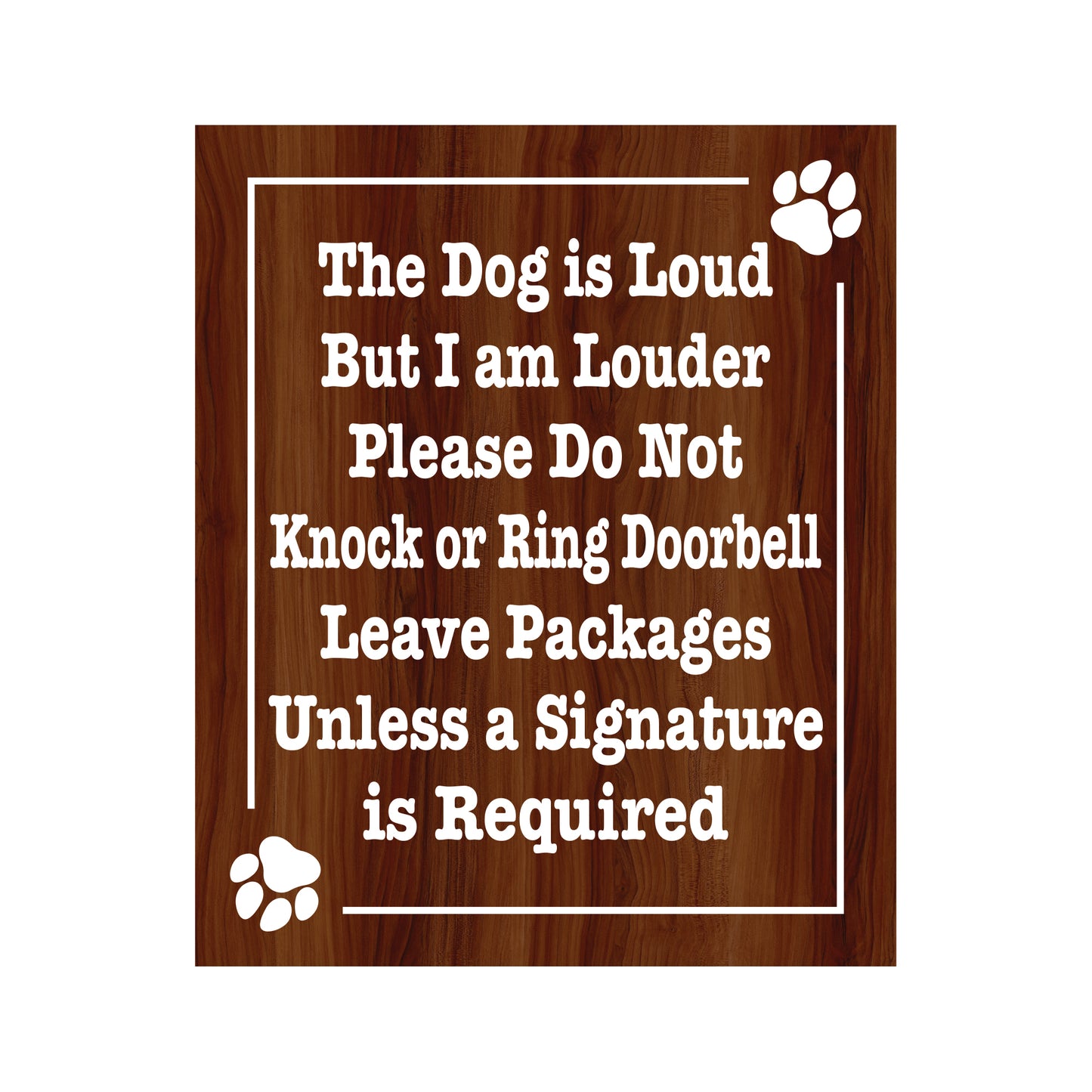 JennyGems No Soliciting Sign for House, Dog Is Loud But I Am Louder Do Not Knock or Ring Doorbell, Funny No Soliciting Sign for Home Yard Door Business, 10x12 Inch Rustic Wood Sign