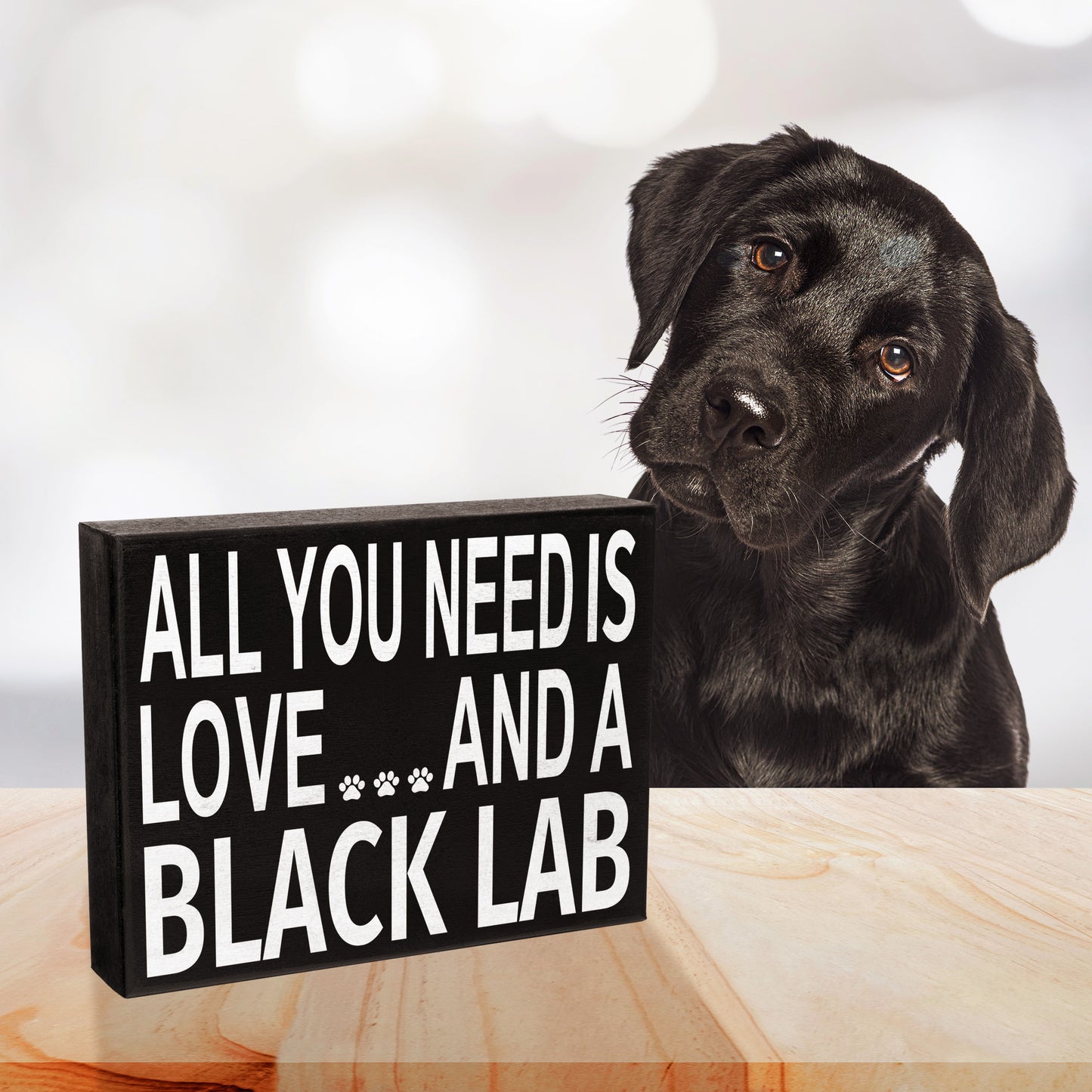 JennyGems All You Need is Love and a Black Lab Wooden Sign, Black Lab Gifts, Black Lab Moms and Owners, Labrador Retriever, Made in USA