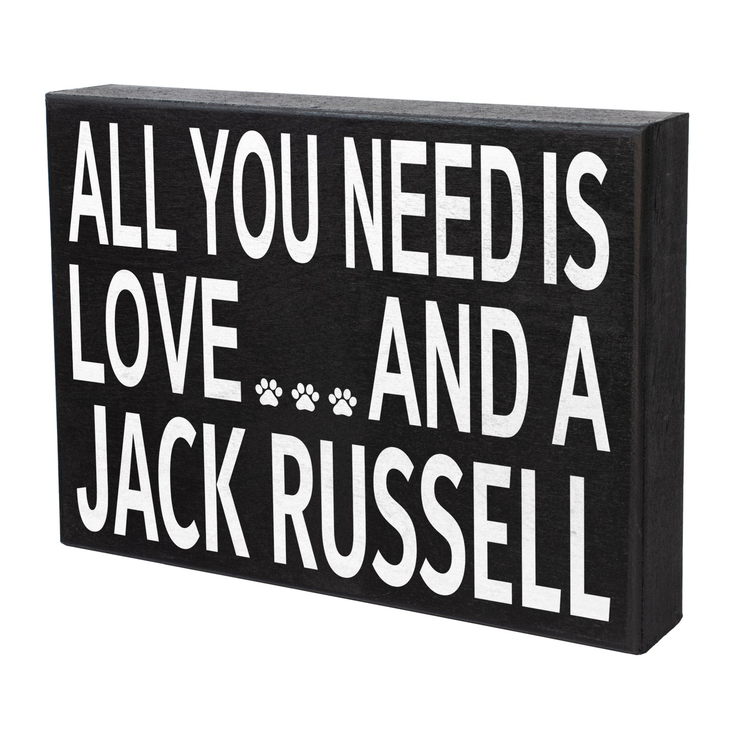 JennyGems - All You Need is Love and a Jack Russell - Wooden Stand Up Box Sign - Home Decor Gift - Jack Russell Terrier