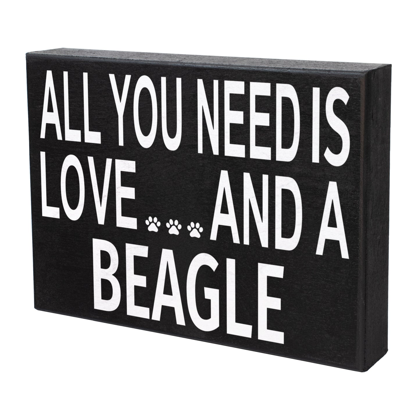 JennyGems All You Need is Love and a Beagle | Wooden Box Sign | Beagle Dog Home Accent | Beagle Gifts | American Made