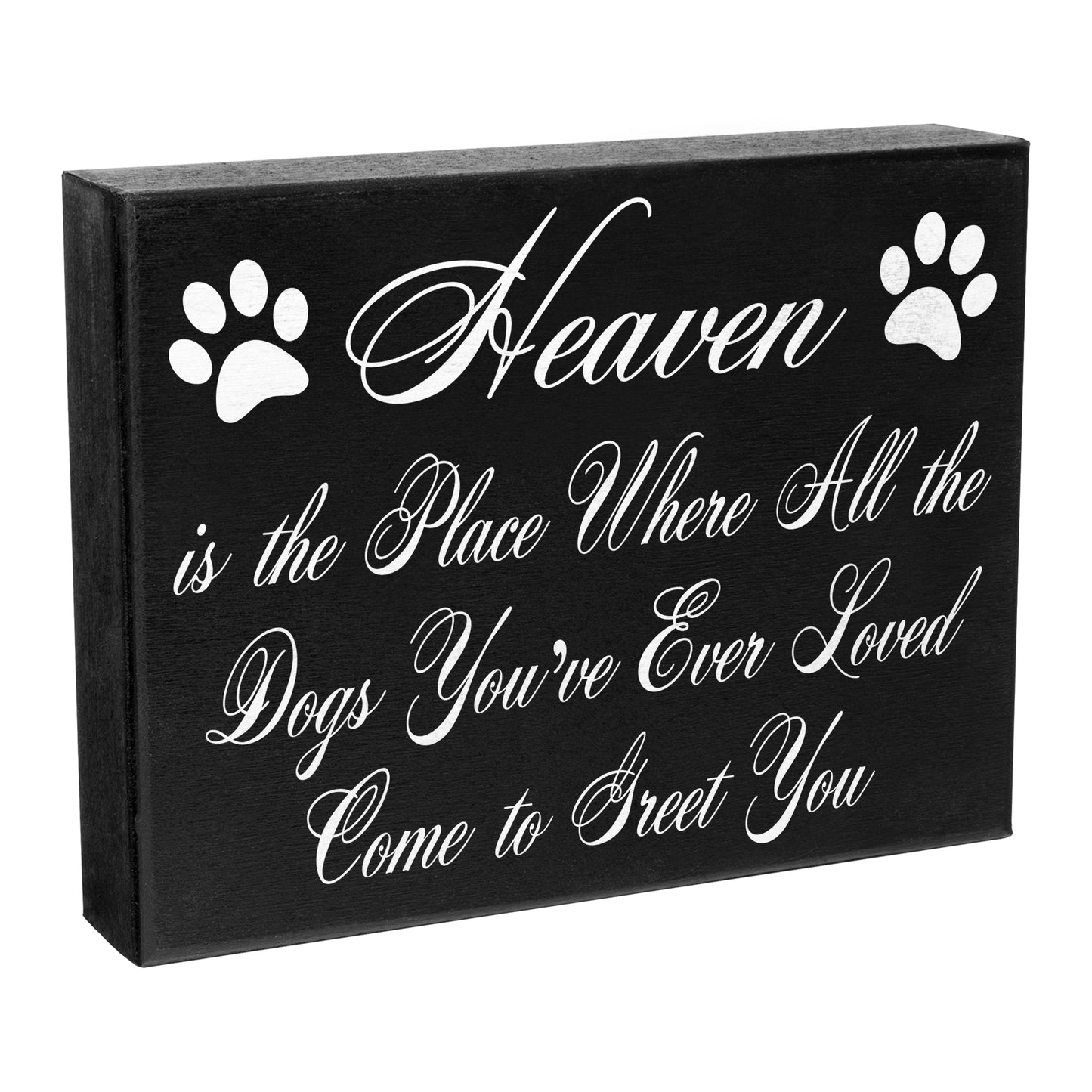 JennyGems Heaven is The Place Where All The Dogs You've Ever Loved Come to Greet You | Wood Box Sign | Memorial Plaque | Home Accent | Dog Decor | American Made