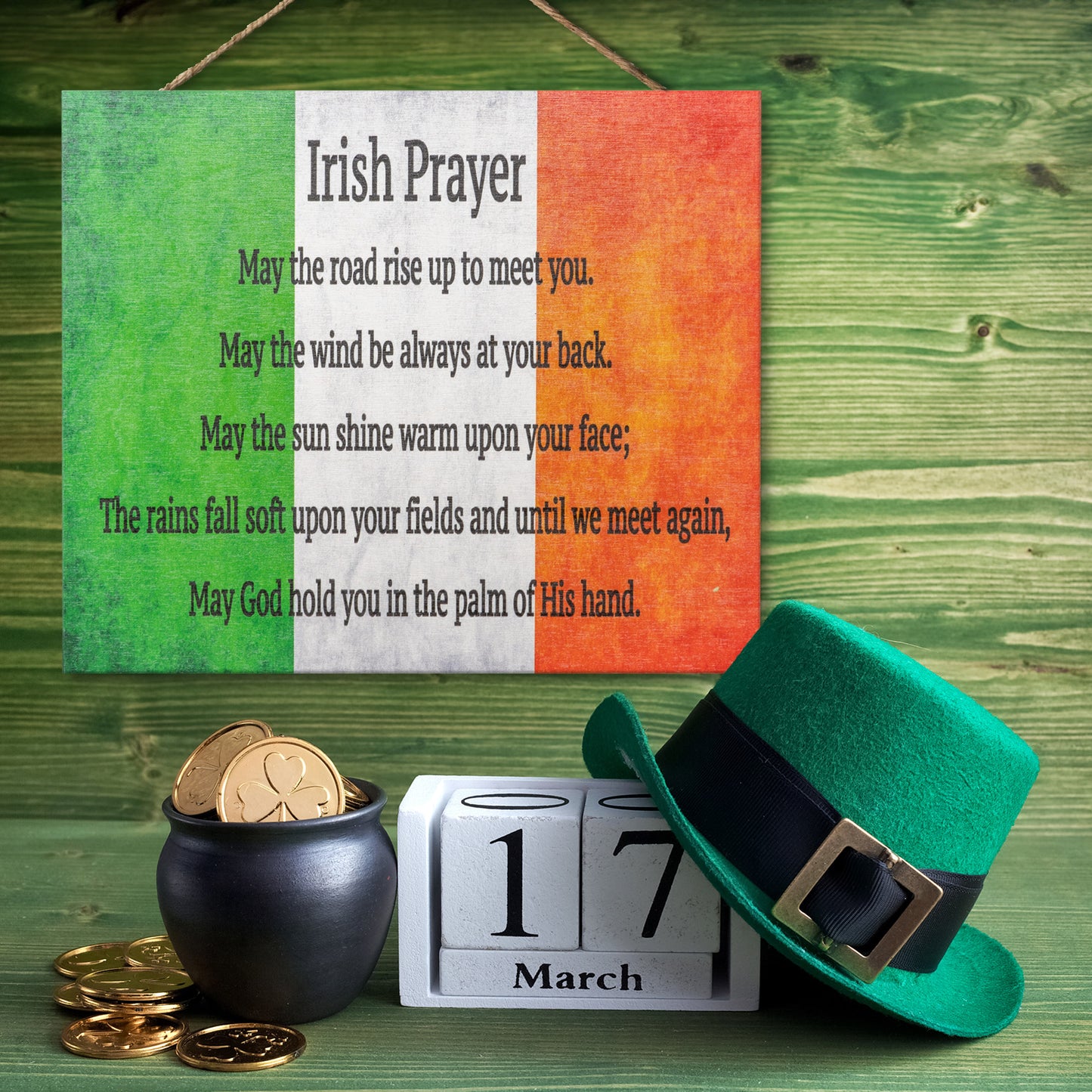 JennyGems Irish Prayer Wooden Sign, May the Road Rise Up To Meet You, 10x12 Hanging Wood Sign, Celtic Gifts, Irish Gifts, American Made