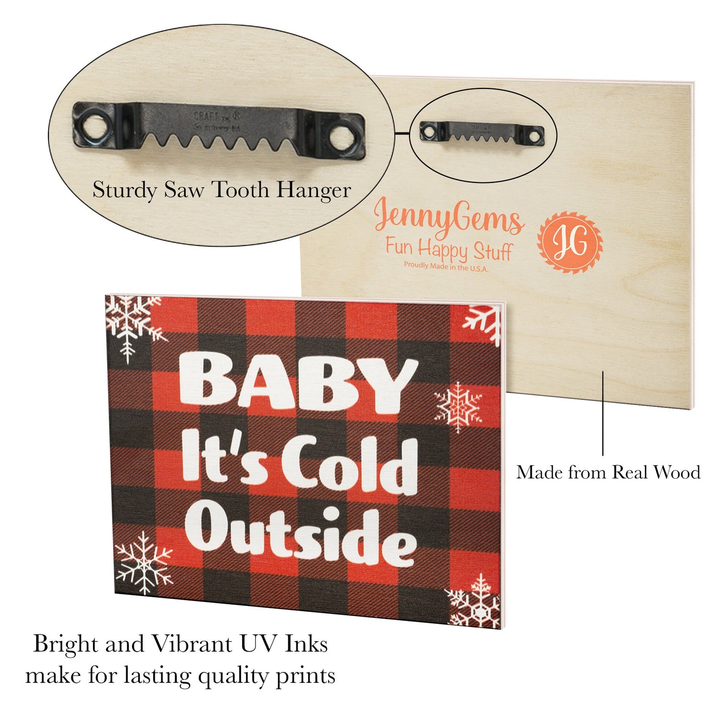 Baby It’s Cold Outside - Holiday Farmhouse Christmas Sign, Decorative Christmas Sayings, Rustic Winter Decor